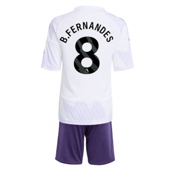 Billige Fotballdrakt Manchester United Bruno Fernandes #8 Replika Bortedraktsett Barn 2025-26 Kortermet (med bukser)
